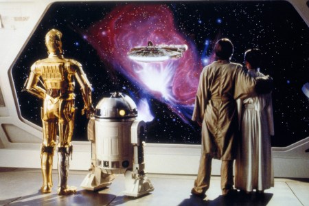 British actors Anthony Daniels, Kenny Baker, American actors Mark Hamill and Carrie Fisher on the set of Star Wars: Episode V - The Empire Strikes Back. "Star Wars" Producer Gary Kurtz recently passed away at the age of 78. (Photo by Lucasfilm/Sunset Boulevard/Corbis via Getty Images)