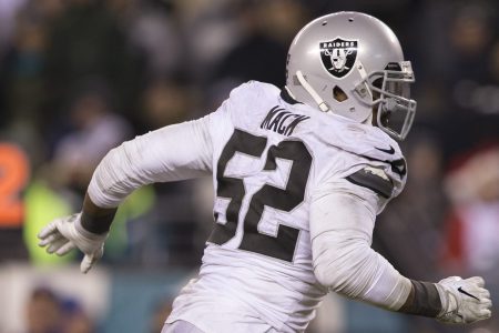 Khalil Mack #52 of the Oakland Raiders in action against the Philadelphia Eagles at Lincoln Financial Field on December 25, 2017 in Philadelphia, Pennsylvania. (Photo by Mitchell Leff/Getty Images)