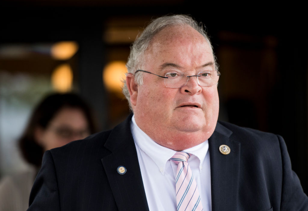 UNITED STATES - MAY 16: Rep. Billy Long, R-Mo., leaves the House Republican Conference meeting at the Capitol Hill Club on Wednesday, May 16, 2018. (Photo By Bill Clark/CQ Roll Call)