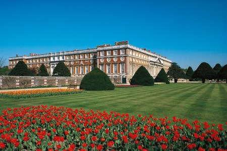 View of Hampton Court, the south facade on the right, Richmond upon Thames, London, England, United Kingdom. Hampton Court Palace will soon host an overnight event. (DEA / G. WRIGHT / Contributor)