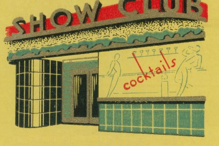 Matchbook image of exterior tiled nightclub. Ad for Show Club. Italian nightclub promotor Maurizio Zanfanti died this week while reportedly having sex. Photo by Jim Heimann Collection/Getty Images)