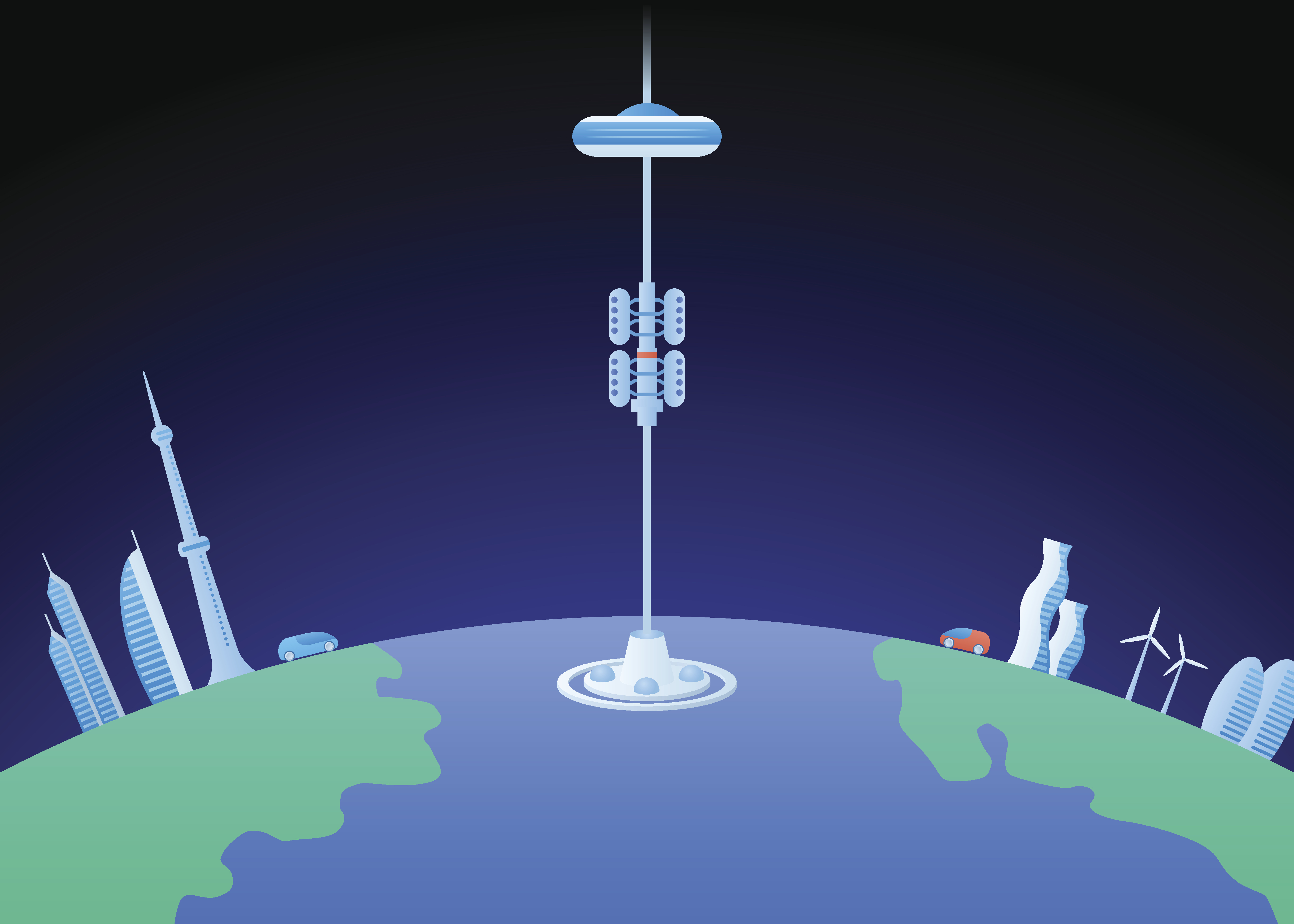 space elevator, image illustration