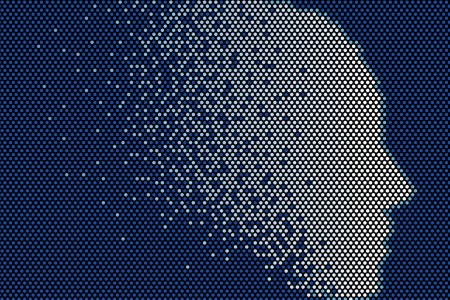 Mosaic consisting of the shape of the head. Artist Mario Klingemann recently won the Lumen Prize for creating a nude portrait using AI. (Photo by liuzishan/iStock/Getty Images)