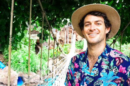 The founder of Kenny Flowers, Kenny Haisfield, wearing one of his signature shirts. (Kenny Flowers)