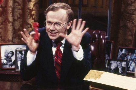 Dana Carvey as George Bush on SATURDAY NIGHT LIVE  (Photo by Alan Singer/NBC/NBCU Photo Bank via Getty Images)