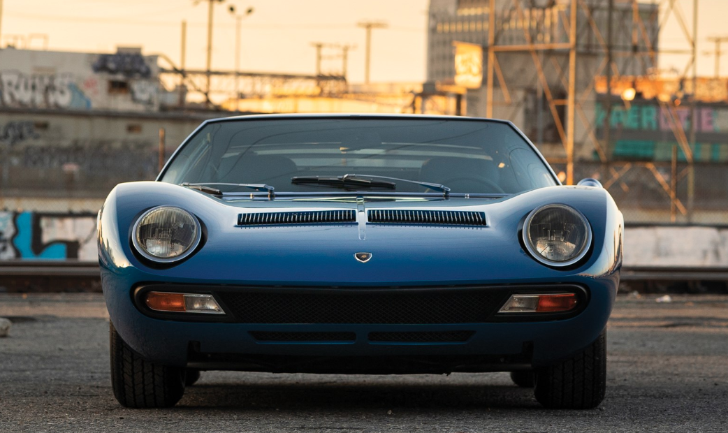 The 1971 Lamborghini Miura P400 SV by Bertone which is being sold by RM Sotheby's at the Petersen Automotive Museum Auction. (RM Sotheby's)
