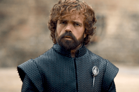 A screenshot of Tyrion Lannister from "Game of Thrones." (HBO)