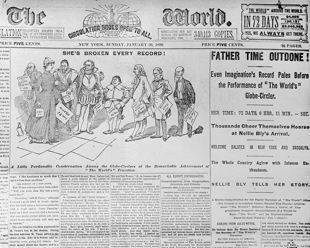 (Original Caption) Nellie Bly (1867-1922), an American journalist and around the world traveler, made headlines in 1890.