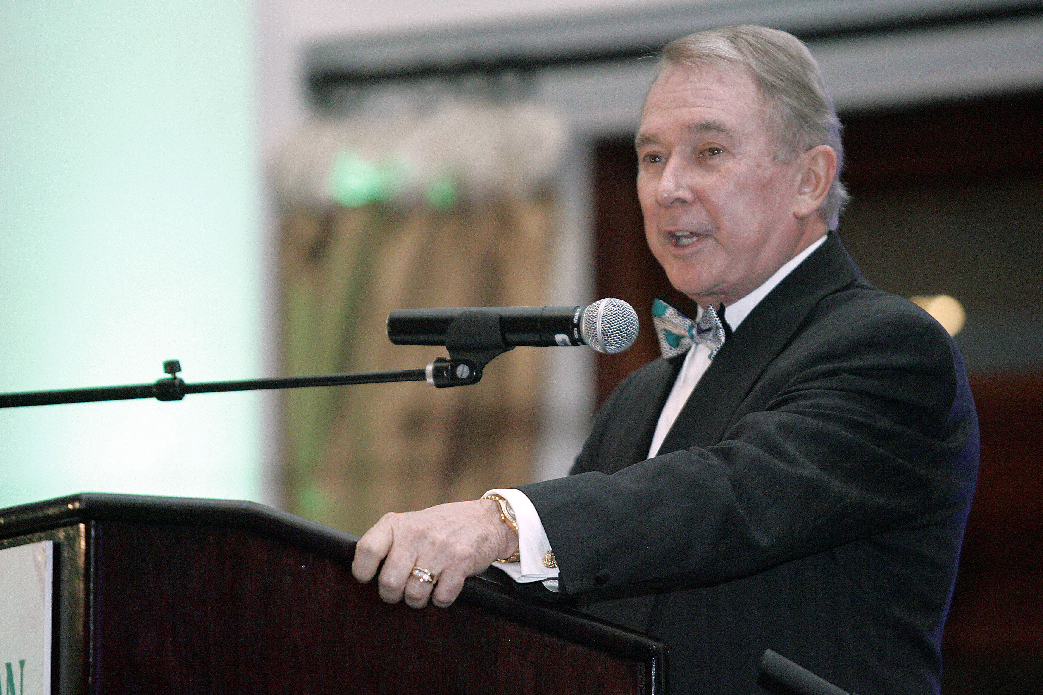 NEW ORLEANS - MARCH 13:  George Shinn, owner of the New Orleans Hornets, hosts their annual Top Hats and High Tops gala with proceeds benefiting the Shinn Foundation on March 13, 2008 at the Audubon Zoo in New Orleans, Louisiana. (Photo by Layne Murdoch/NBAE via Getty Images)