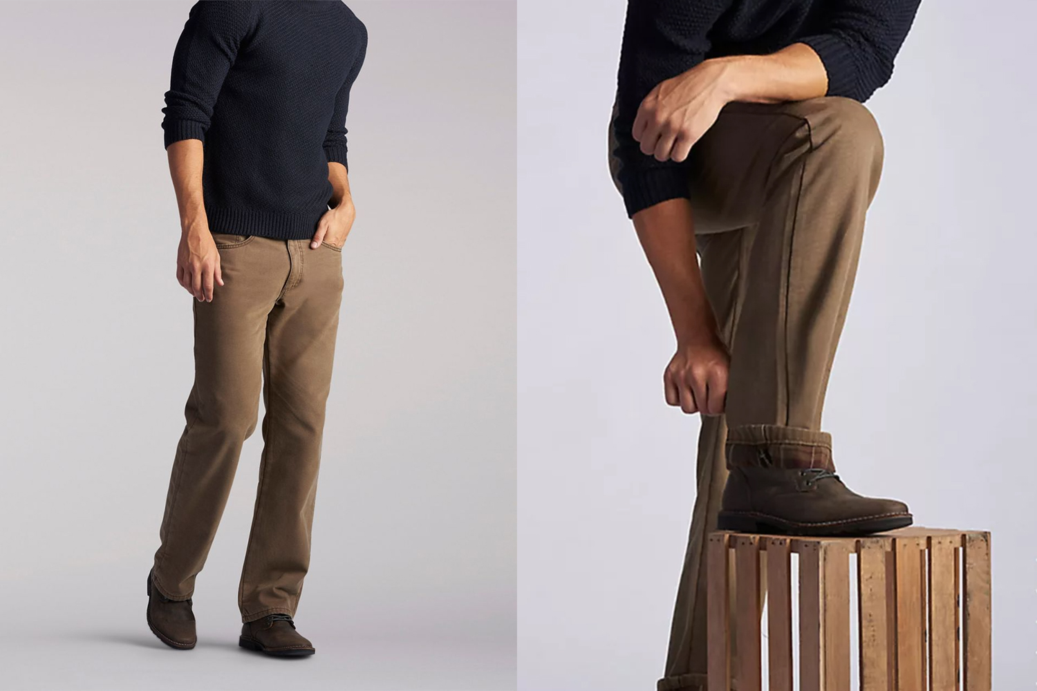 lee flannel lined jeans for men