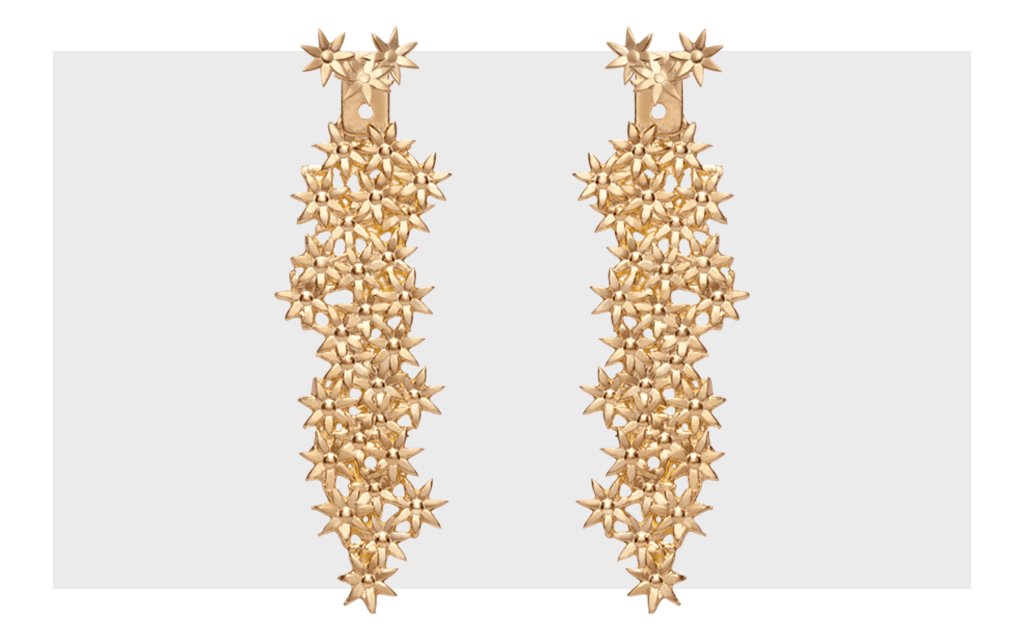 Gold Vermeil Flower Earrings AUrate Holiday 50/50