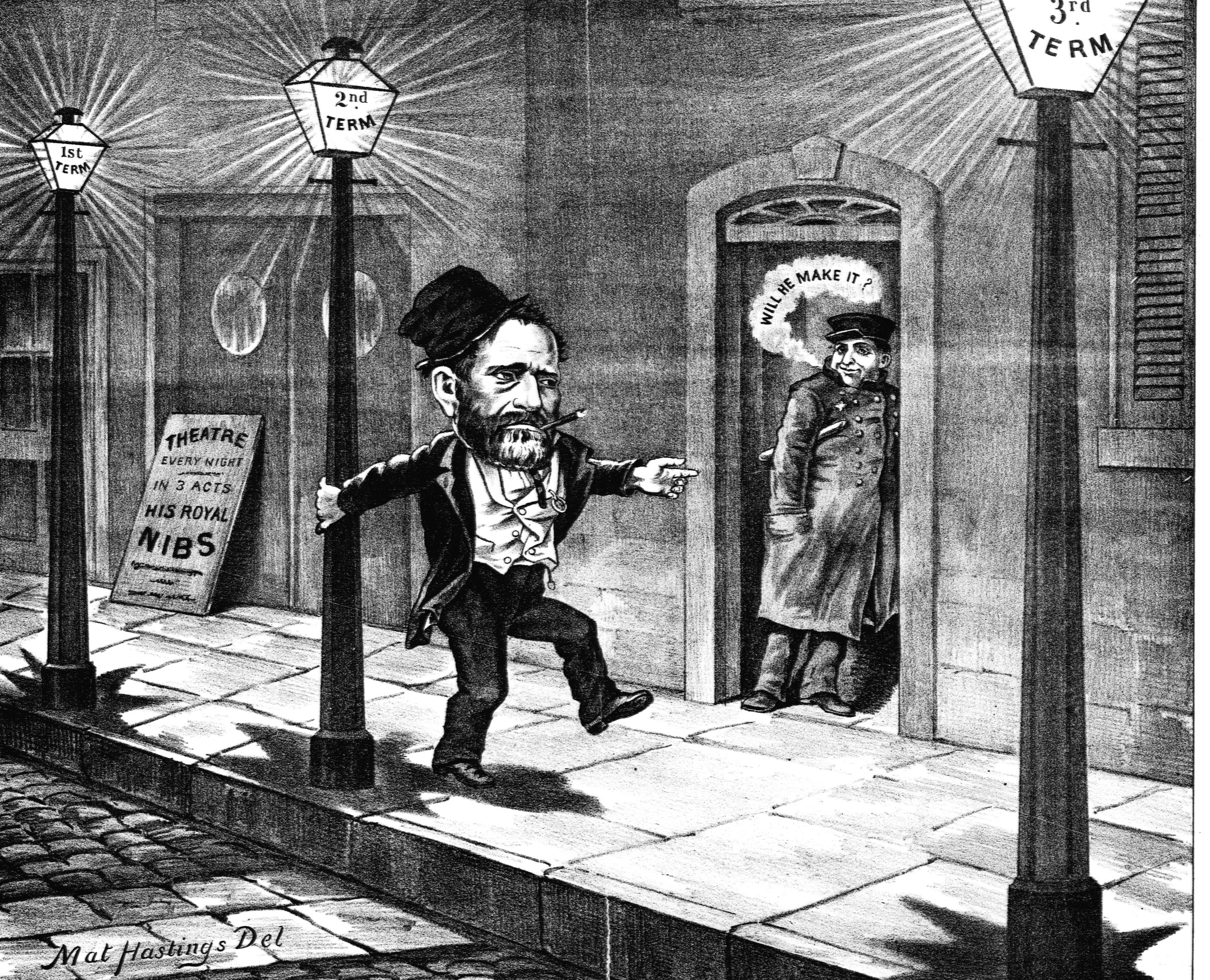 Caricature of Ulysses S. Grant inebriated. (Library of Congress/Corbis/VCG via Getty Images)