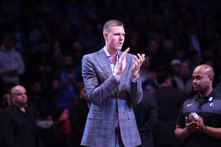 Kristaps Porzingis #6 of the Dallas Mavericks. (Photo by Matteo Marchi/Getty Images)