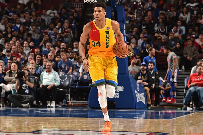 Giannis Antetokounmpo #34 of the Milwaukee Bucks. Photo by David Dow/NBAE via Getty Images)