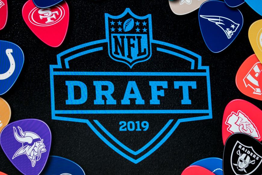 Signage seen during the NFL Draft. (Danielle Del Valle/Getty Images)