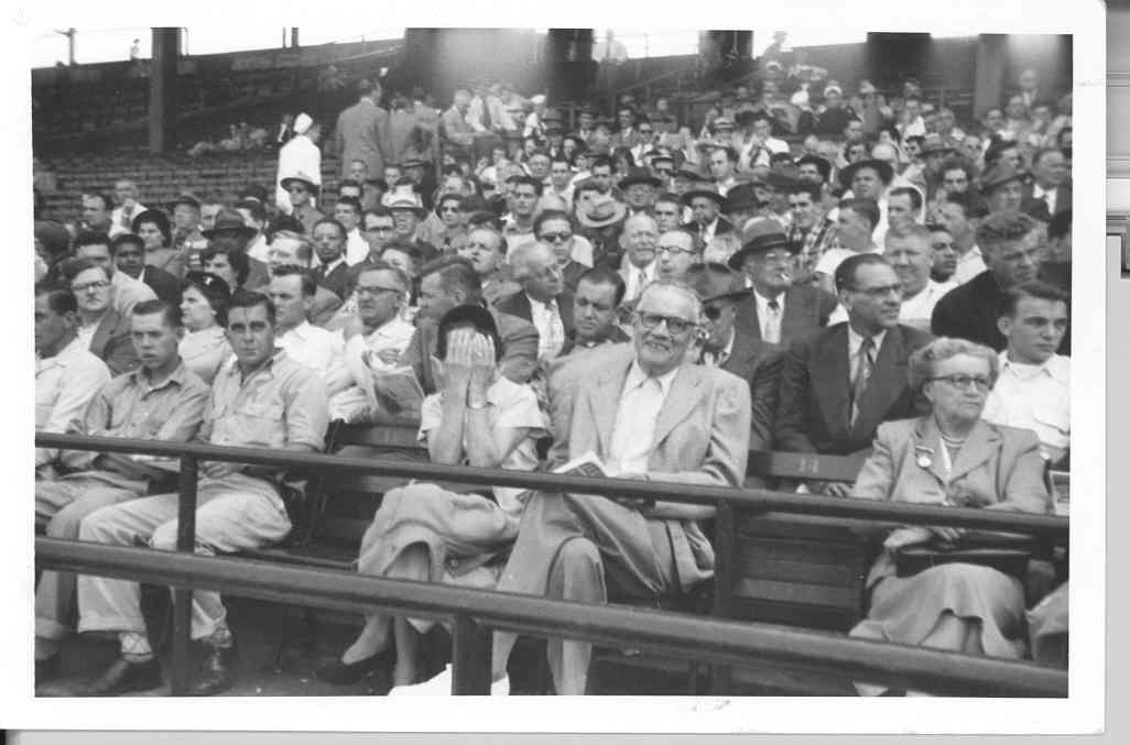L.L. and his wife Claire at Fenway circa 1960. (L.L. Bean)
