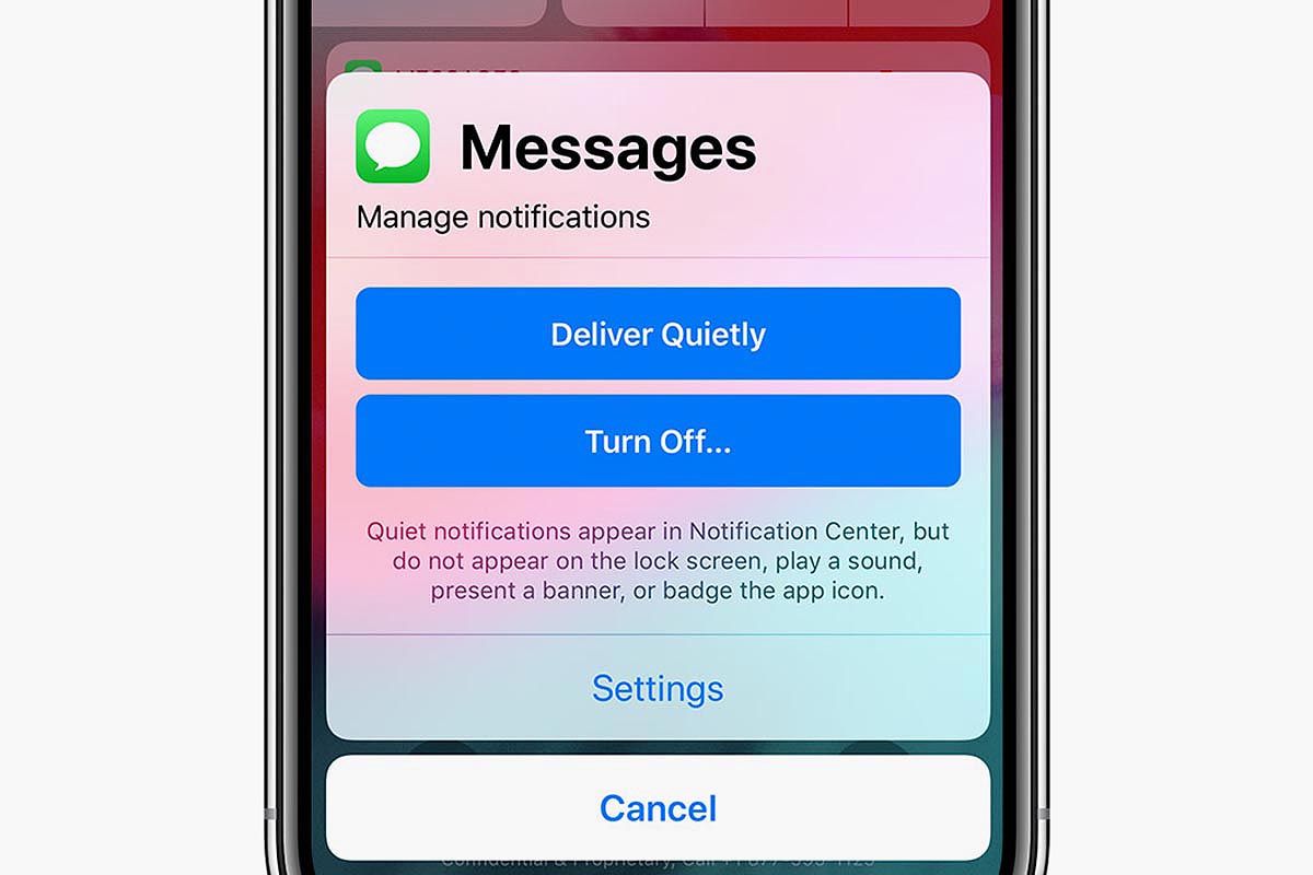 iPhone notifications screen