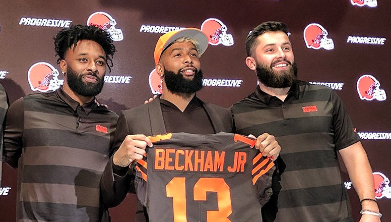 Odell Beckham Jr., Jarvis Landry and Baker Mayfield. (ClevelandBrowns.com)