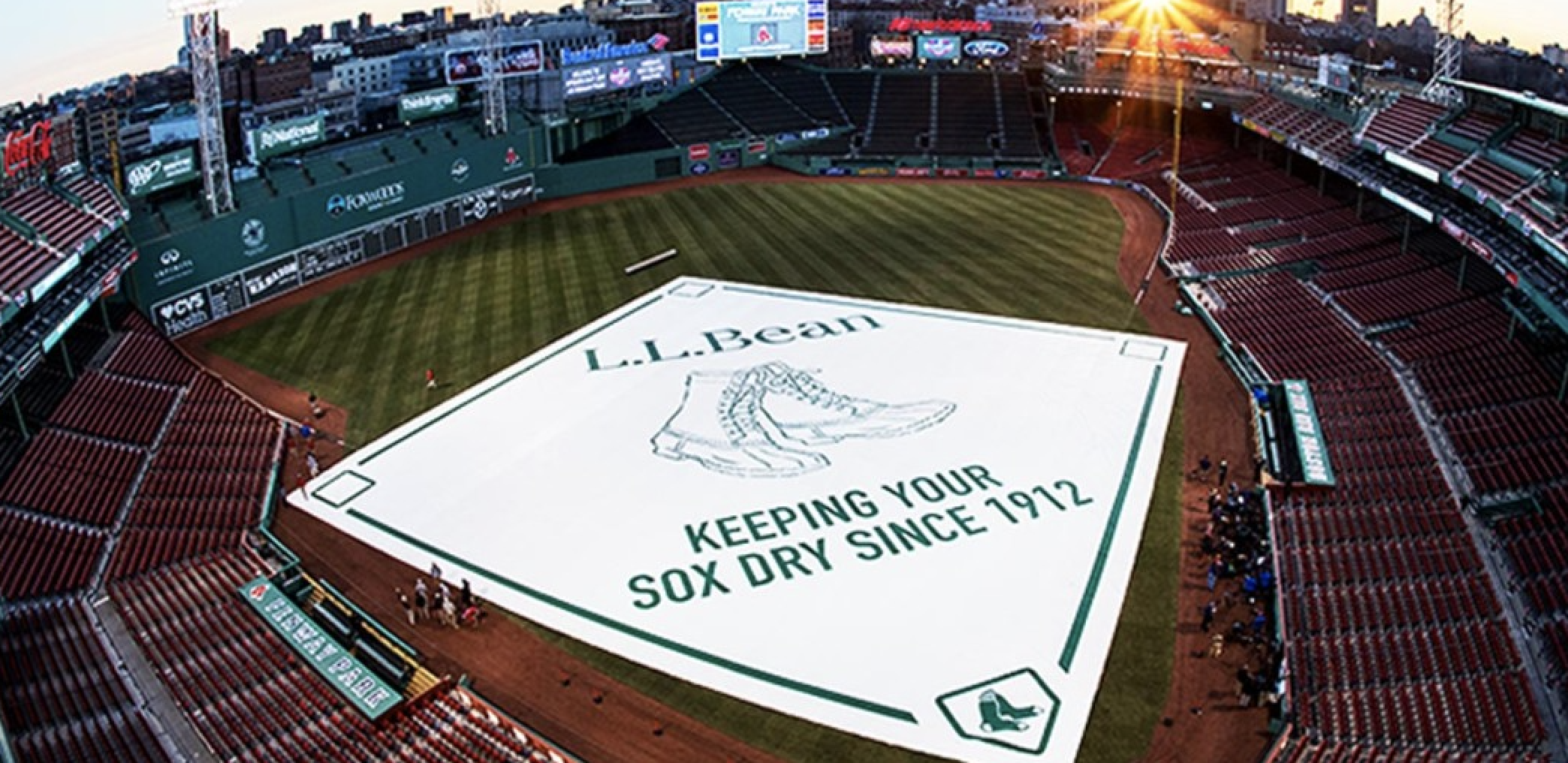 The L.L. Bean rain tarp at Fenway Park. (L.L. Bean)