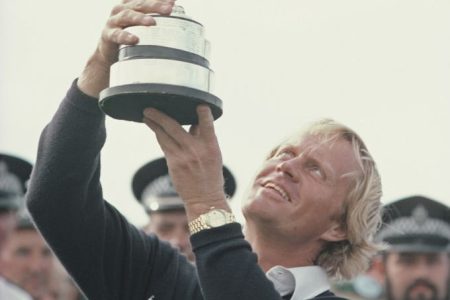 Jack Nicklaus seen wearing his famous Rolex Day-Date Watch. (Steve Powell/Allsport/Getty)