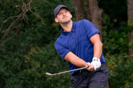 Tony Romo at the AT&T Byron Nelson. (Andrew Dieb/Icon Sportswire via Images)