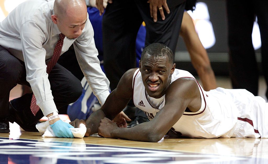 Pascal Siakam playing for New Mexico State in 2016. (John Gurzinski/Getty)