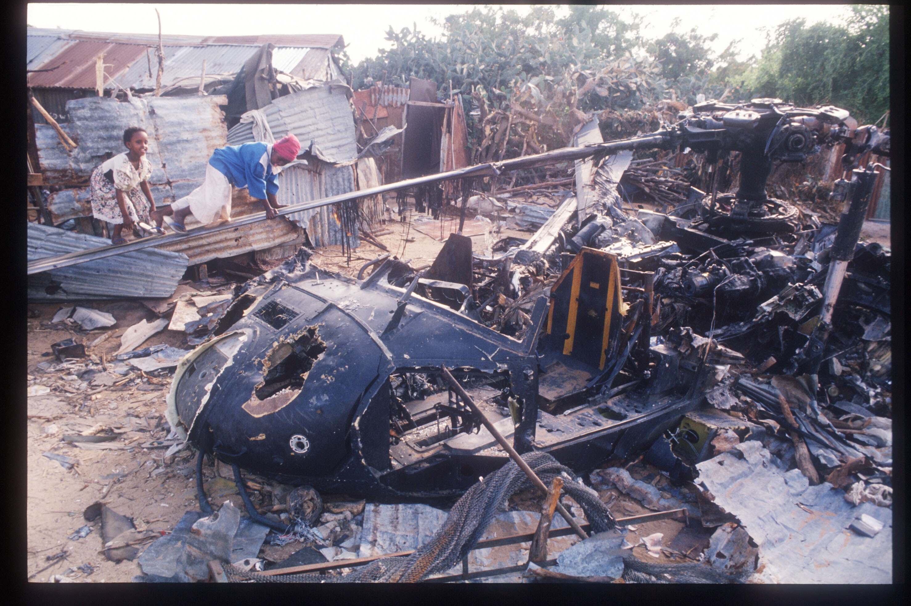 Downed Blackhawk helicopter