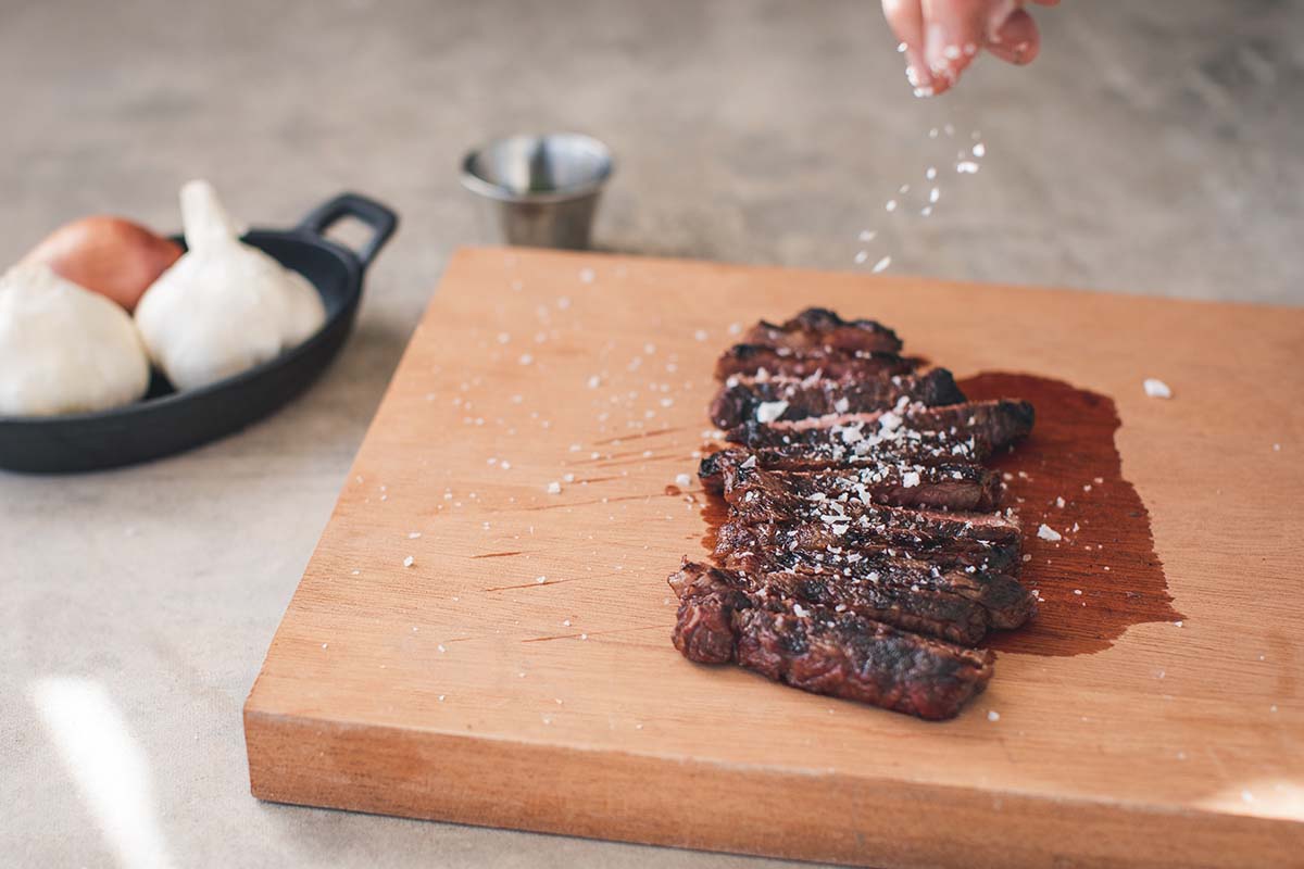 Steak with salt