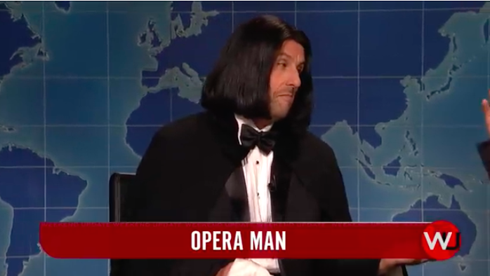 Adam Sandler Hosts “SNL” and Brings Back Opera Man to Mock Biden, Trump
