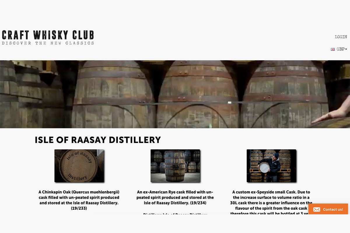 The Caskshare platform allows you to pick how your whisky is matured (Photo: Craft Whisky Club)