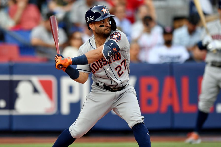 Jose Altuve of the Houston Astros on May 4, 2019. (Roberto Maya/MLB Photos via Getty)