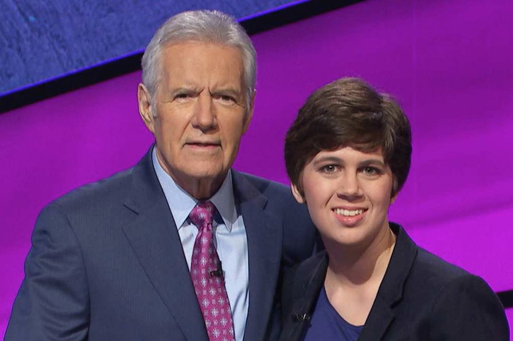 Alex Trebek and Emma Boettcher. (Sony Productions)