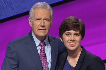 Alex Trebek and Emma Boettcher. (Sony Productions)