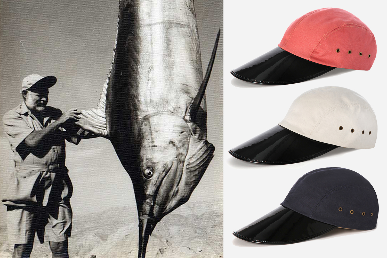 Ernest Hemingway Swordfish in the Quaker Marine Oysterman Hat