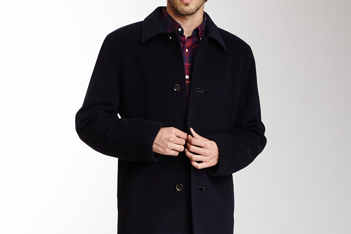 Cole Haan Italian Wool Blend Overcoat