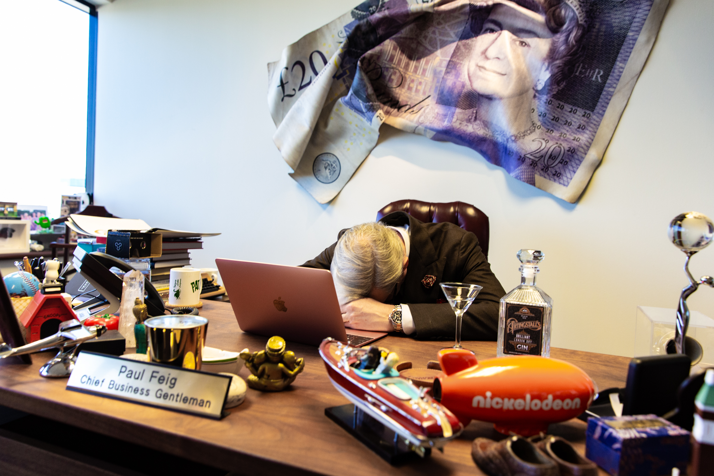 Paul Feig at his desk