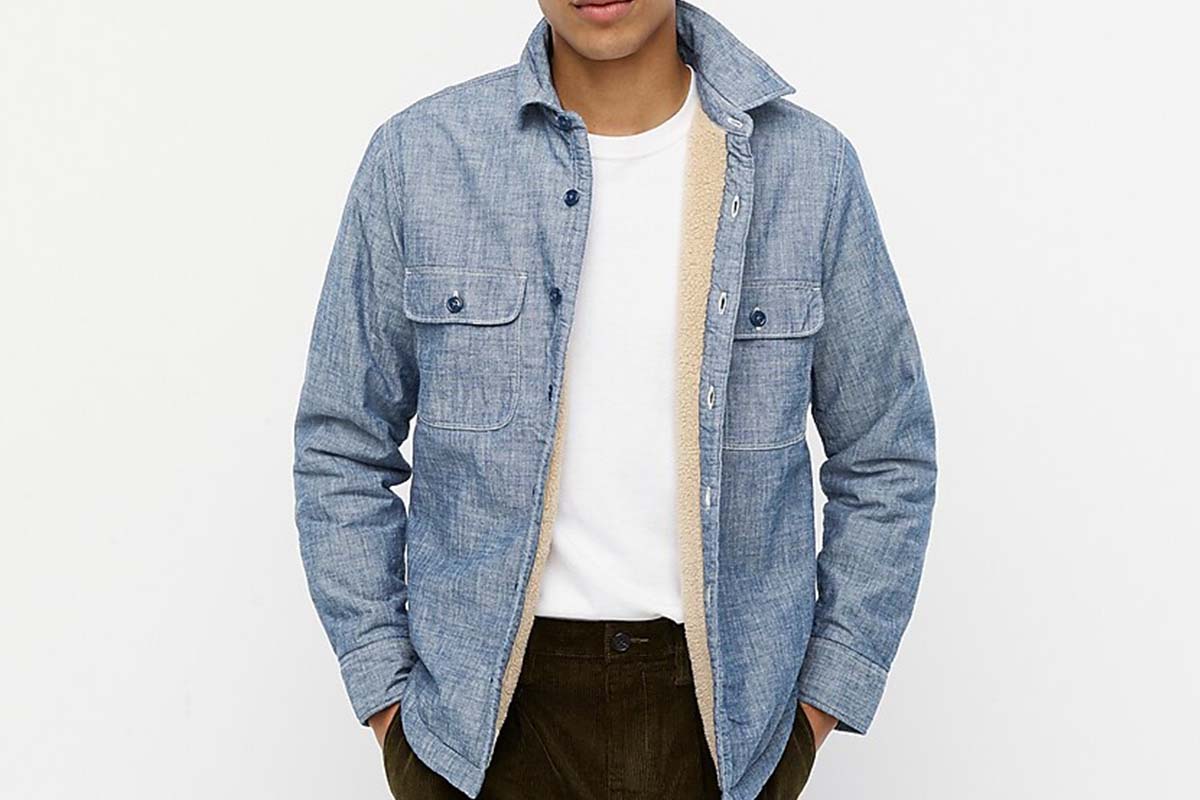 Japanese Chambray Shirt-Jacket with Sherpa Lining