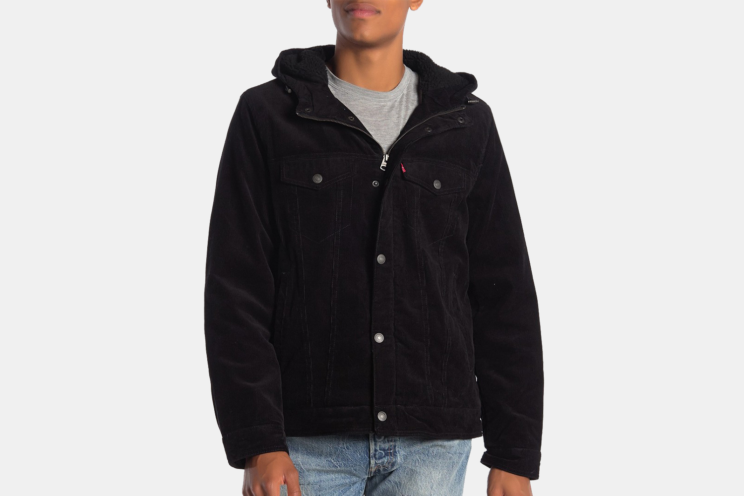 Levi's Sherpa-Lined Hooded Corduroy Trucker Jacket