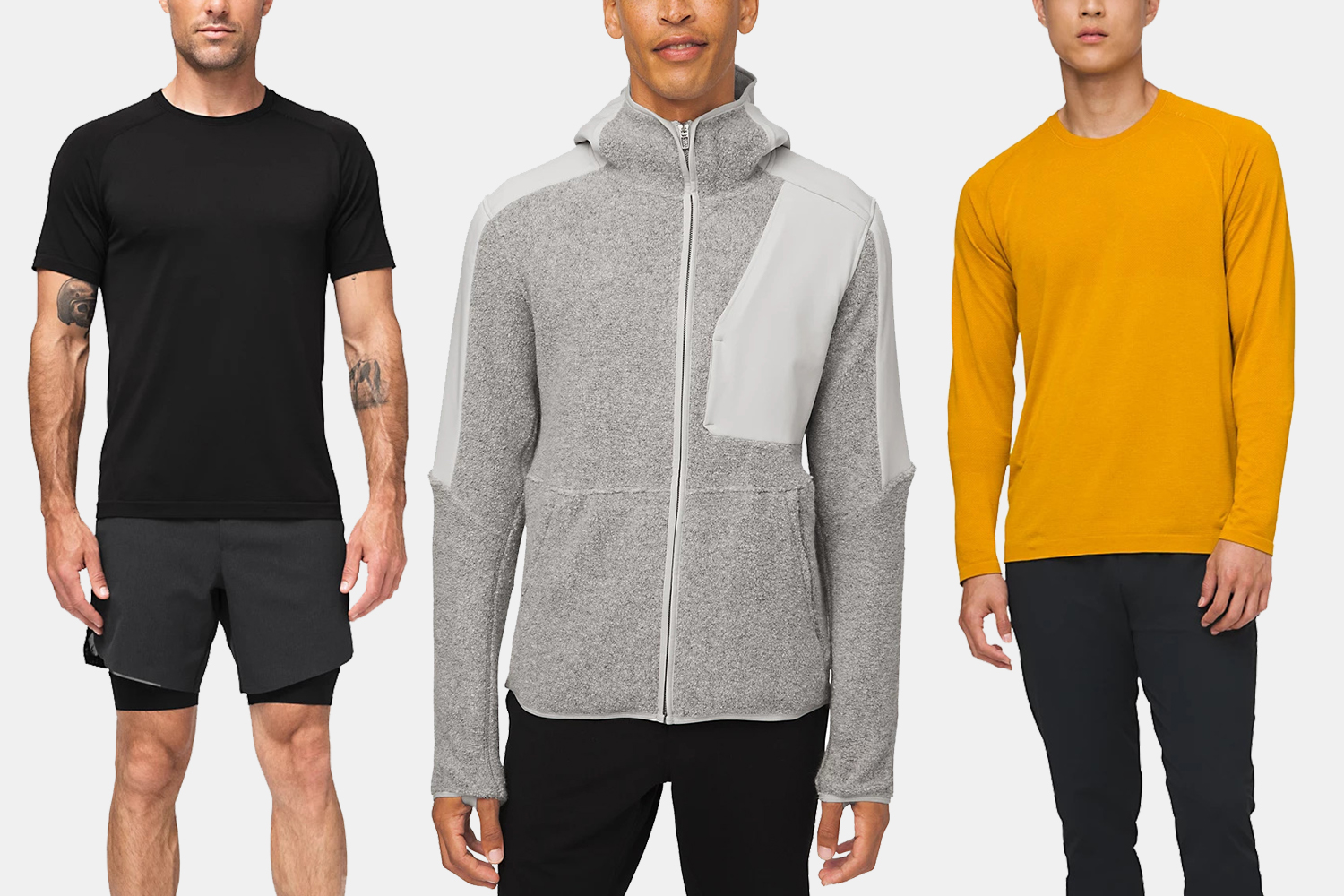 Lululemon men's workout shirts, shorts and jackets