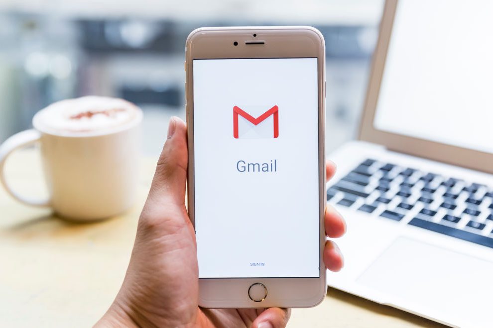 A smart phone with the Google Gmail app is seen on the screen in Hong Kong, Hong Kong, on July 31, 2018. (Photo by S3studio/Getty Images)