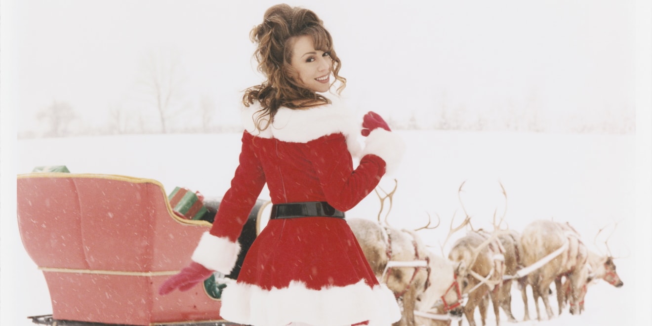Mariah Carey in the video from "All I Want for Christmas Is You"