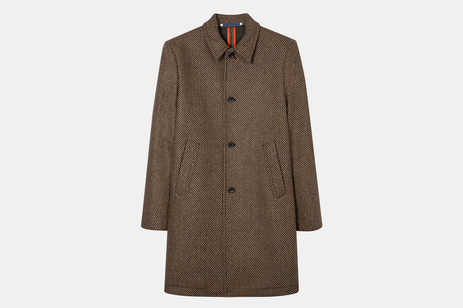 Paul Smith Recycled Wool-Blend Zig-Zag Pattern Overcoat Sale