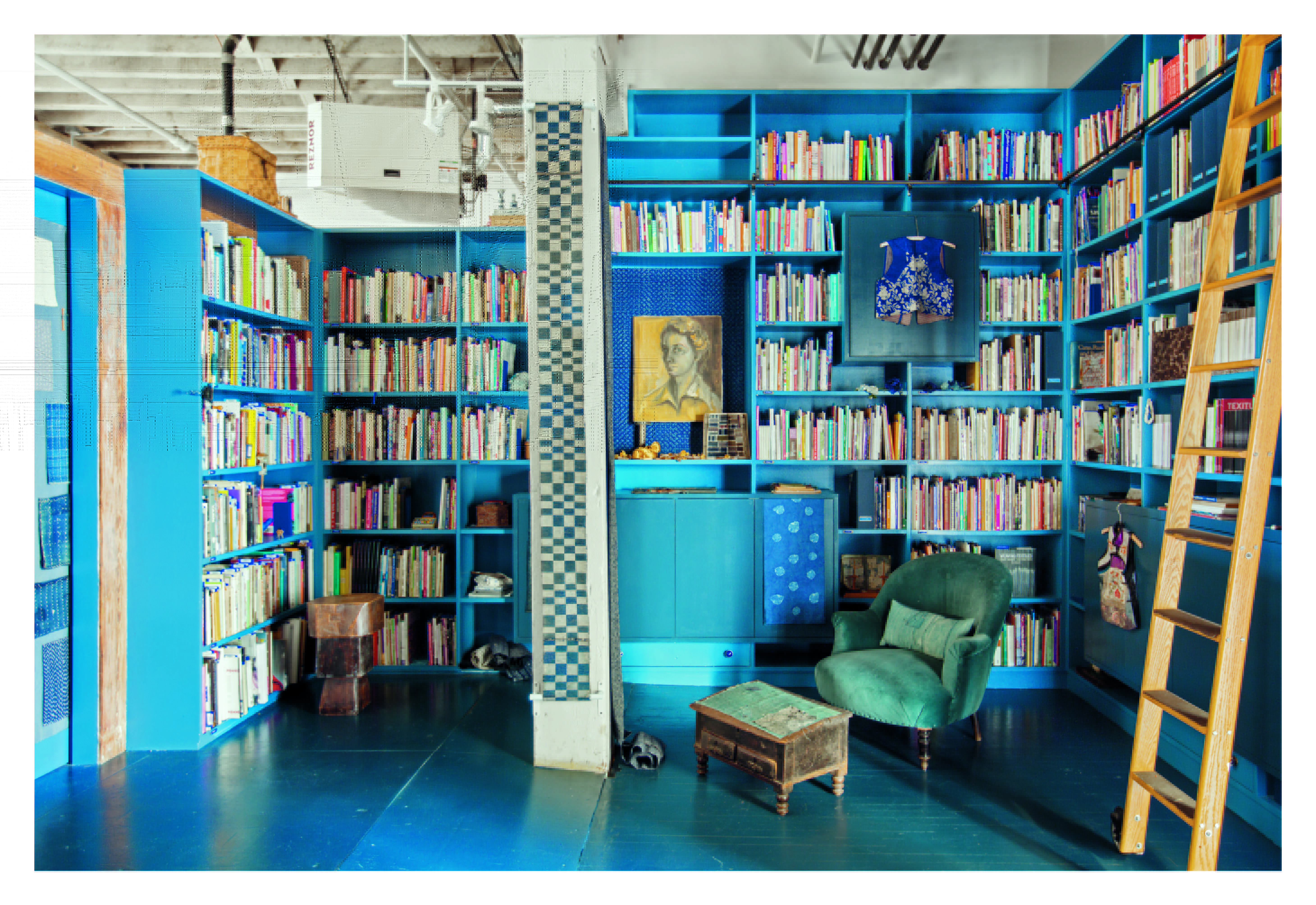 Blue hipster Brooklyn library