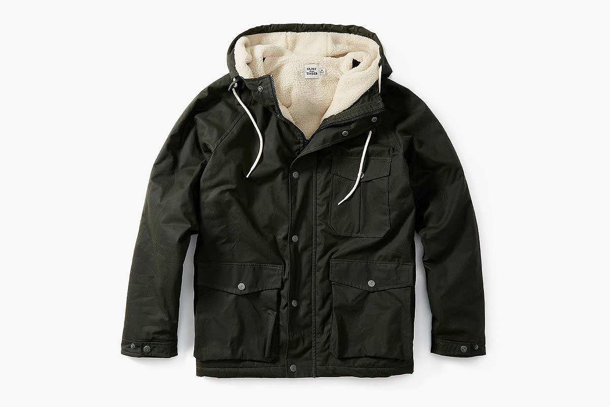 Flint and Tinder Sherpa-lined Waxed Ridge Parka