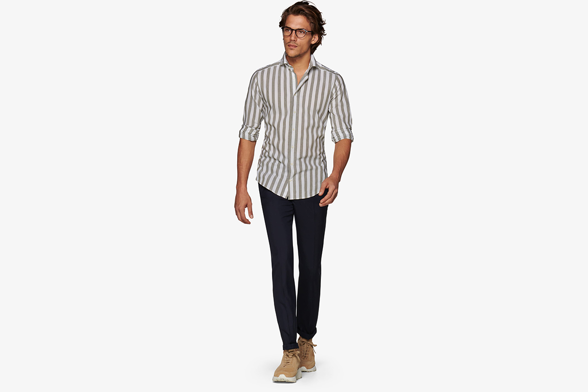 Green Stripe Suitsupply