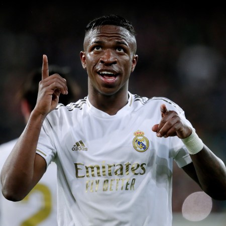 Vinicius Jr. scores against Barcelona
