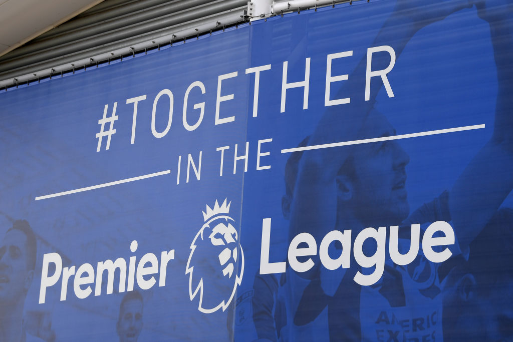 A Premier League banner on display  at the Amex Stadium. (Mike Hewitt/Getty)