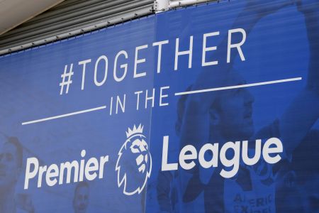 A Premier League banner on display  at the Amex Stadium. (Mike Hewitt/Getty)
