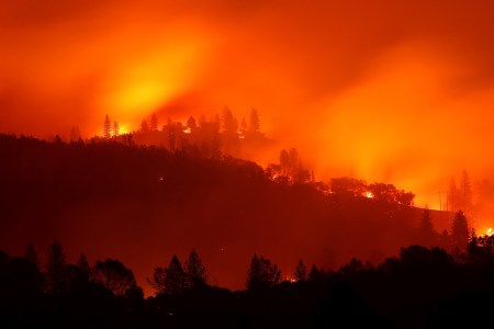 The Camp Fire wildfire in Oroville, California