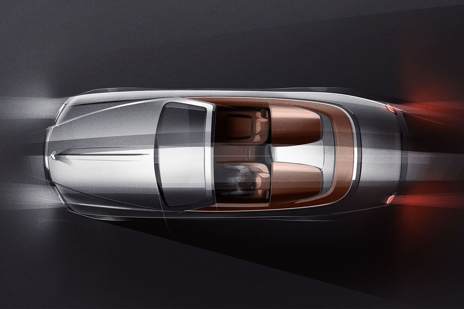Top view of a Rolls-Royce convertible